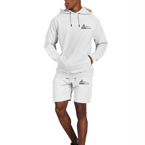Pull à capuche en molleton à rayures, personnalisé, chaud, en hiver, avec shorts de course, pour hommes - Product Image 1