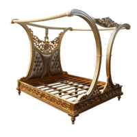 Canopée Royal en bois sculpté, meuble de salon, lit