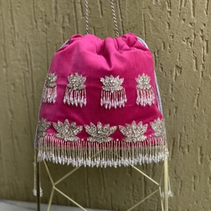 Trendy--BEAUTIFUL-PARTY & <b>WEDDING</b>--POTLI BAGS for WITH--EMBELLISHED WITH CRYSTAL GLASS BEADS STONE PEARL , ZARDOZI WORK-2021. - Product Image 1