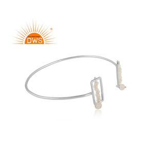 Gema de piedra lunar de arcoíris Natural con cuentas, brazalete de diseño, joyería fina, proveedor de joyería de plata de ley 925 - Product Image 2