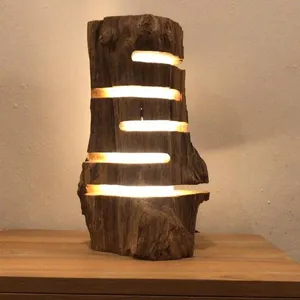 Lampu Meja Kayu Apung Kustom Lampu Dekorasi Vintage Lentera