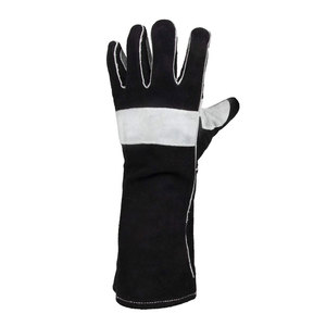 Gants de soudage professionnels de grande taille fabriqués au Pakistan en cuir de couleur unie unisexe fonction antidérapante et anti-chaleur - Product Image 5