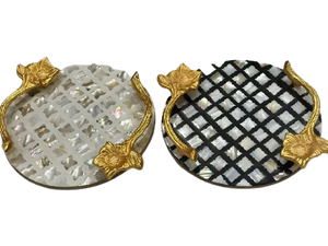 Bandeja de servicio de ratán de resina tradicional moderna con diseño de perla madre para bares de restaurante de Hotel en casa precio bajo - Product Image 4