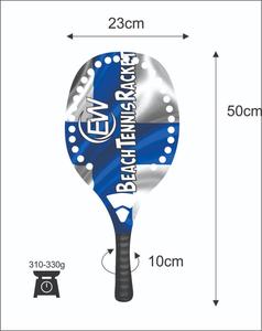 Raquettes de tennis de plage sur mesure, face de 20 mm, poids de 320-340 g, longueur de 50 cm, poignée en fibre de carbone, filet en fibre de verre - Product Image 3