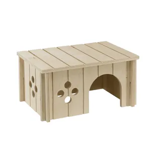 Ferplast SIN 4645 Wooden Cage for Guinea Pigs and Rodents with Front Entrance and Holes for Aeration, Certified FSC Wood