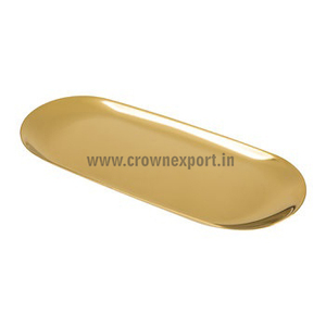 ถาดเสิร์ฟทำจากเหล็กพร้อมด้ามจับแตรถาดใส่กาแฟขัดเงารูปทรงสี่เหลี่ยมผืนผ้าสำหรับบ้านและโรงแรมมีวางจำหน่าย - Product Image 5