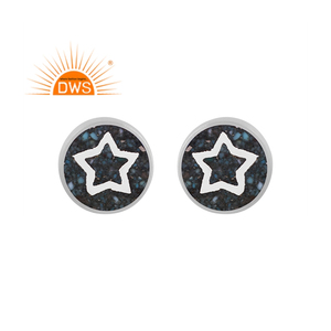 Trendy 925 Fine Sterling Silver Natural Arizonaturquoise <b>Stud</b> <b>Earring</b> Jewelry For Women Gift For Her Party Gift - Product Image 1