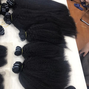 Kinky Straight bundle Double Machine High Quality VIRGIN Remy Weft HUMAN HAIR EXTENSION at Wholesale Price - Product Image 1