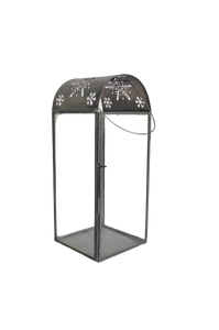 METAL LANTERN GLASS DECORATIVE <b>SNOWFLAKE</b> DESIGN on TOP HIGH QUALITY BEST SELLING WEDDING DECOR CANDLE LANTERN - Product Image 3