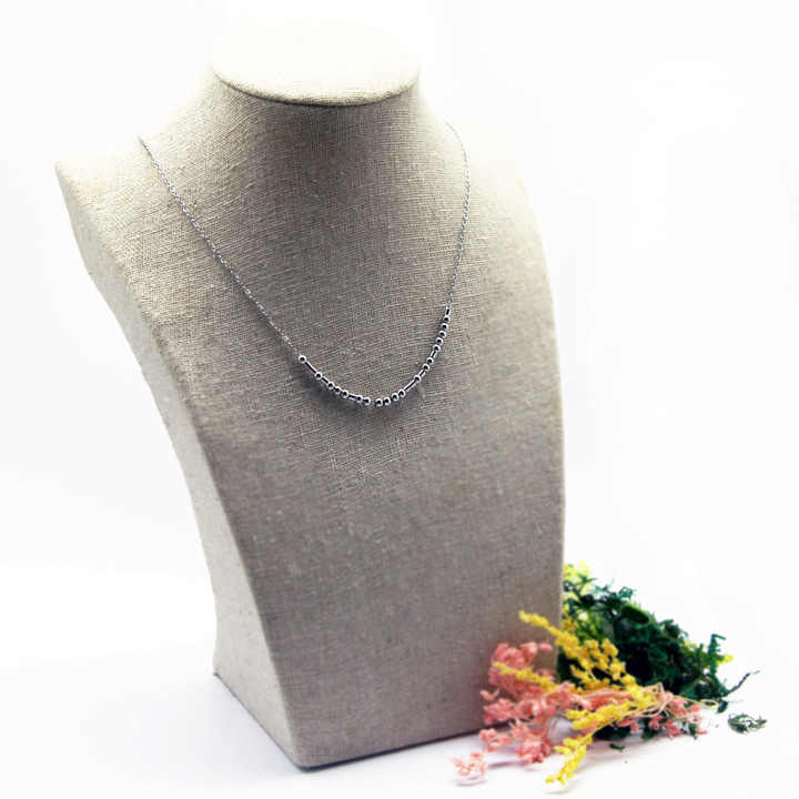 Morse Code Necklace "Never Give Up"