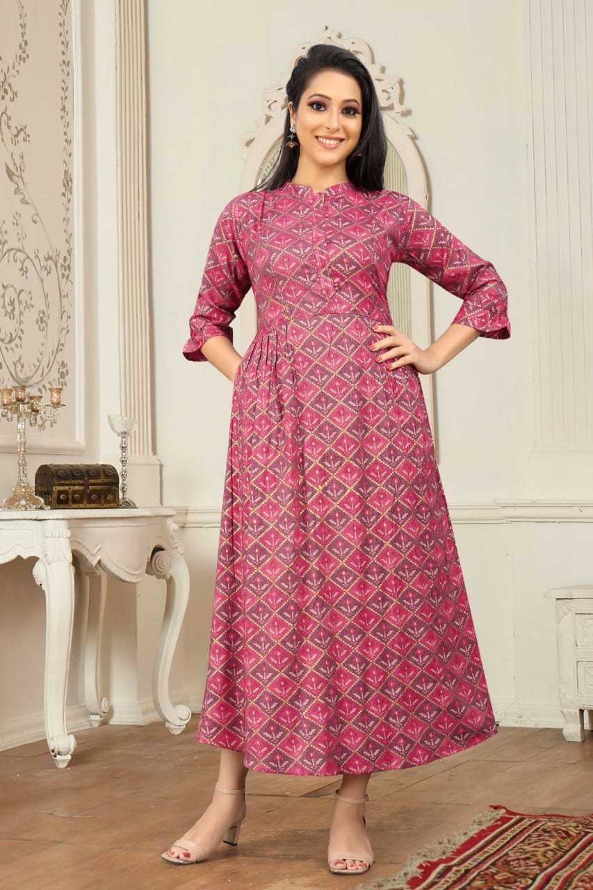 Bollywood Kurta Indian Women's Cotton Kurti Tunic Dress - 40" Length, Short Sleeves, Ethnic Wear - View #5