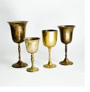 Vintage Brass <b>Wine</b> <b>Goblet</b> Handmade Engraved Chalice Metal Cup Classic Barware Drinkware Cocktail Table Wedding Party Decor - Product Image 1