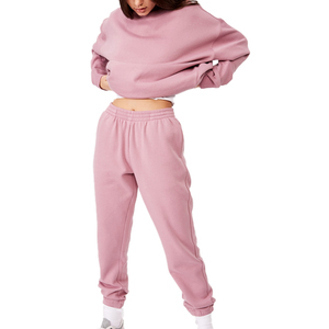 Sweat-shirt à manches longues en coton OEM, style streetwear, surdimensionné, couleur pastel, col rond, pour femme - Product Image 3