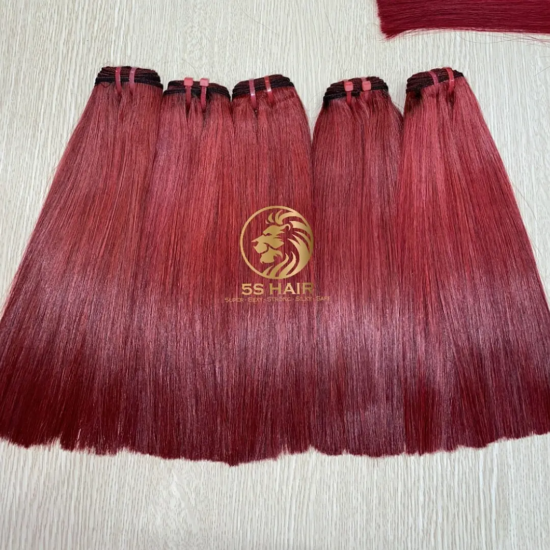 Shiny red bone straight silky hair best Vietnamese hair color best hair extensions hair color, hair comb, frontal wig human hair