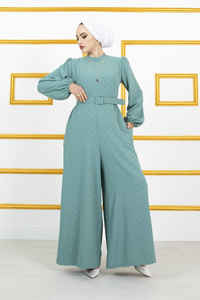 Combinaison Hijab double couleur à pois, vêtements islamiques, robes turques modestes, mode Abaya, tunique Hijab - Product Image 5