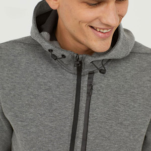 Sudadera con capucha para hombre, prenda deportiva masculina de algodón con dobladillo dividido en los laterales, diseño personalizado, bolsillos abiertos, de alta elasticidad, 100% algodón - Product Image 4