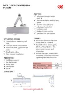 DC-722SD DOOR CLOSER STANDARD ARM - Product Image 3