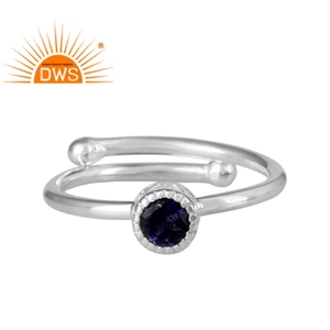 Iolite-Anillo de plata de primera ley con gema para mujer, sortija, plata esterlina, primera ley, Gema fina - Product Image 1