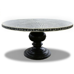 Table d'angle de designer gravée à la main Article de mobilier décoratif fait maison Table de chevet à finition naturelle personnalisée - Product Image 1