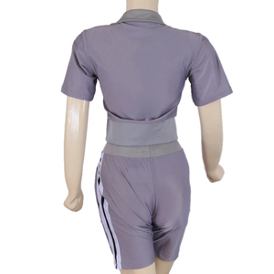 2025 nuevo diseño gran oferta Casual Crop Top dos piezas conjuntos cortos de verano para mujeres - Product Image 2