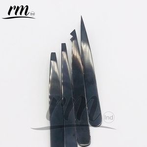 Ensemble de pinces à sourcils en acier inoxydable Plasma noir de qualité supérieure 4 pièces pointe inclinée Styles les les plus demandés à bas prix - Product Image 3