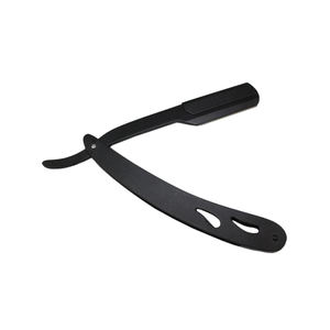 New High Quality Personalized Men's <b>Straight</b> <b>Razor</b> Stain Less Steel Solid Color Black Shaving <b>Razors</b> For Barber - Product Image 2