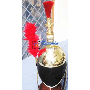 Napoleone in ottone casco di design francese armatura medievale regalo decorazione cavaliere casco decorativo con pennacchio rosso