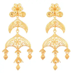 Hint mücevherleri üretici telkari altın kaplama püskül büyük Dangle gelin küpe takı kadınlar için