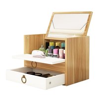 Nouveaux articles - Artisanat Boîte de rangement pour maquillage en bois fait à la main Boîte à cosmétiques en bois