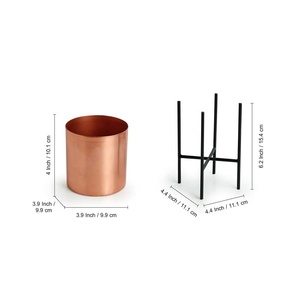 Support de jardinières cylindriques en fer, finition galvanisée, pot de sol pour la décoration de jardin à domicile, entièrement personnalisable - Product Image 2
