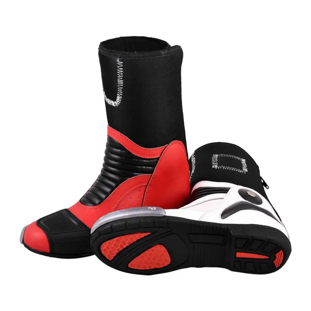 NEW Men Motorbike Motorcycle Racing Boots 100% Genuine Leather Racing Shoes