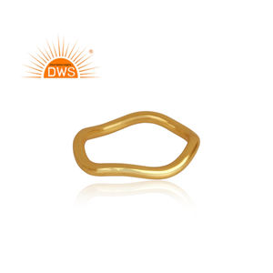 Handmade <b>Plain</b> Solid 925 Sterling Silver 18k Gold Plated Band <b>Ring</b> Jewelry Manufacturer - Product Image 3