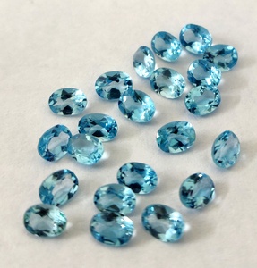 Topaze bleu ovale suisse, naturelle, de 3x5mm et 8x10mm, à facettes, coupe ovale, en vrac - Product Image 5