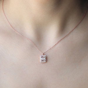 Colgante minimalista de estilo Diamante, turco, hecho a mano, joyería de plata 925 - Product Image 3