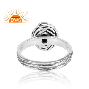 Anillo apilable de turquesa de Arizona Natural de plata esterlina oxidada para mujer, joyería para mujer, regalo para ella - Product Image 5