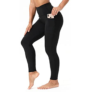 กางเกงโยคะเอวสูงสีดำสำหรับผู้หญิง,กางเกงเลกกิ้งออกกำลังกายแตกขาสีล้วนกางเกงฟิตเนส - Product Image 2