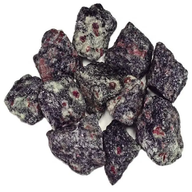 Piedra rugosa de rubí en matriz, piedra natural sin pulir, piedras rugosas de cristal natural