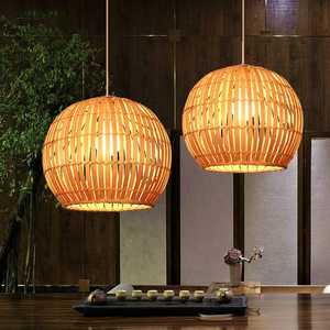 Lustre suspendu en bambou rustique scandinave sur mesure, décoration intérieure - Product Image 2