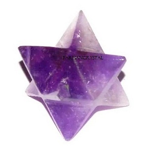 Pierres de méditation et de guérison en cristal d'améthyste, 8 points, forme d'étoile de markkaba, pour guérison, pierre précieuse - Product Image 1