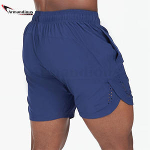 Pantalones cortos de gimnasio para hombre, de algodón, con logotipo personalizado, cordón, para correr, con bolsillos - Product Image 6