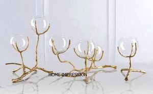 Gingko Butterfly Modern Glass & Metal Candle Holder Hammered Design Shiny Polished <b>Silver</b> Color With Glass Made Candle Holder - Product Image 3