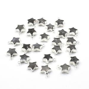 Gray <b>Moonstone</b> 14 To 16 MM With Bail Star Shape Silver Plated Pendant For Jewellery Making - Product Image 4
