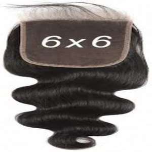 Grade 1 Extensions de cheveux humains indiens Remy noirs naturels 6x6 fermetures à lacet - Product Image 1