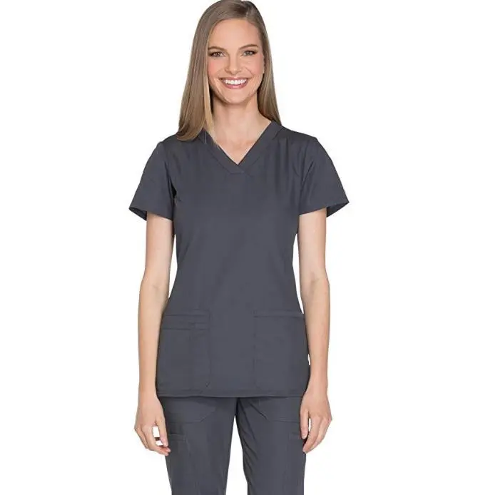 wholesale price custom logo v neck Top Quality Hospital Uniform Medical Scrub Spandex Stretch Uniforms