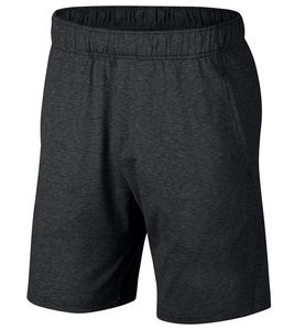 Pantalones cortos de gimnasio para hombre de alta calidad al por mayor, pantalones cortos de playa de algodón con logotipo personalizado y bolsillos, Estilo negro informal liso y holgado - Product Image 1