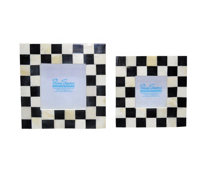 customized Design Decorative Wooden Photo Frame With Enamel Resin Decoration Mirror Glass Frame