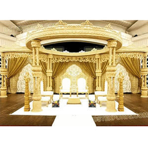 Increíble Mandap de Fibra Artística para Bodas, Mandap de Diseño para Eventos de Boda en el Reino Unido, Mandap de Dos Pilares para Bodas Gujarati en Irlanda - Product Image 1