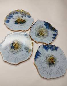 Tapis de Table en résine blanche, ensembles de Table de salle à manger pour un Design classique, logo personnalisé, dessous de verre rond en résine - Product Image 6