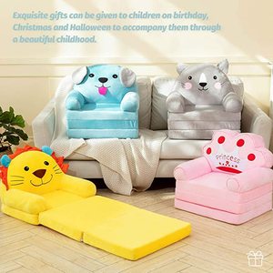 TRIHO S81946 Children's Folding <b>Sofa</b> Bed Nap Cartoon Cute Kindergarten Baby <b>Sofa</b> Removable and Washable Lazy Seat - Product Image 4