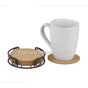 Juego de 4 Posavasos de Madera para Tazas de Té, Tazas de Café y Vasos de Agua, Forma Redonda, Color Marrón - Product Image 3